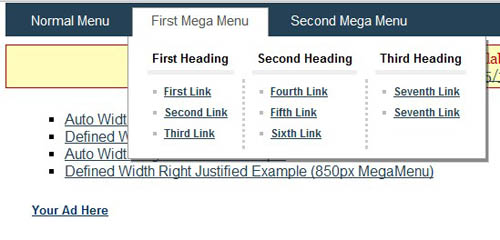 jquery mega menu