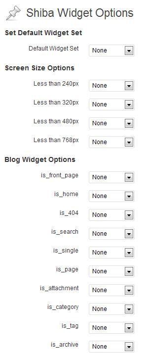 Shiba Widgets Options